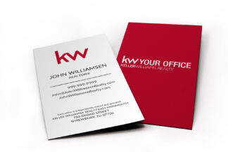 Vertical White KW Business Card