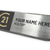 Framed Name Tag - Black/Silver Century 21 1x3 Name Tag
